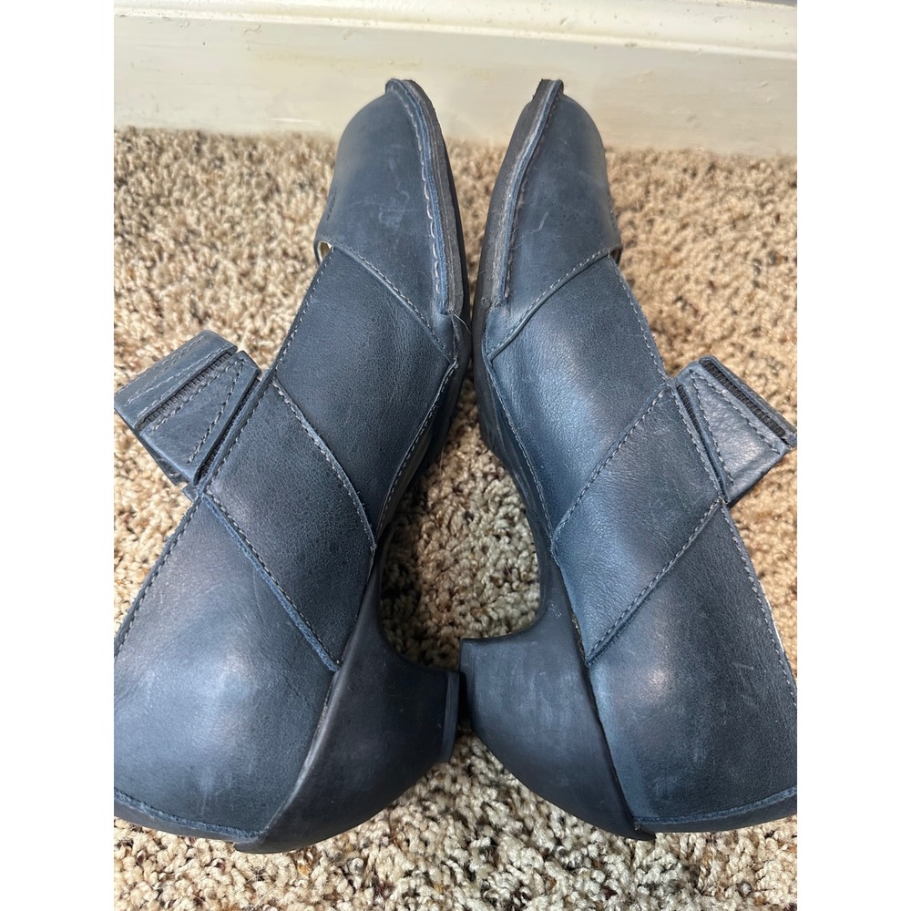 Sergio Tomani Blue Leather Mary Jane Low Heel Pumps EU 38 US 7.5 - Picture 6 of 10